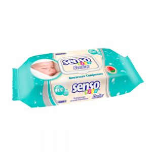 Салфетки влажные SENSO Baby Ecoline детские с клапаном (100шт)